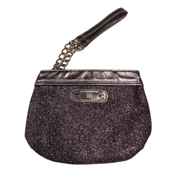 NY & C New York & Company Small Purple Gray Glitter Iridescent Wristlet Clutch - Picture 7 of 12